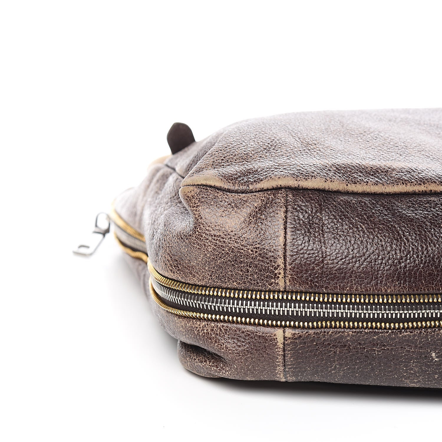 Prada Cervo Zippers Hobo Brown 8 of 15
