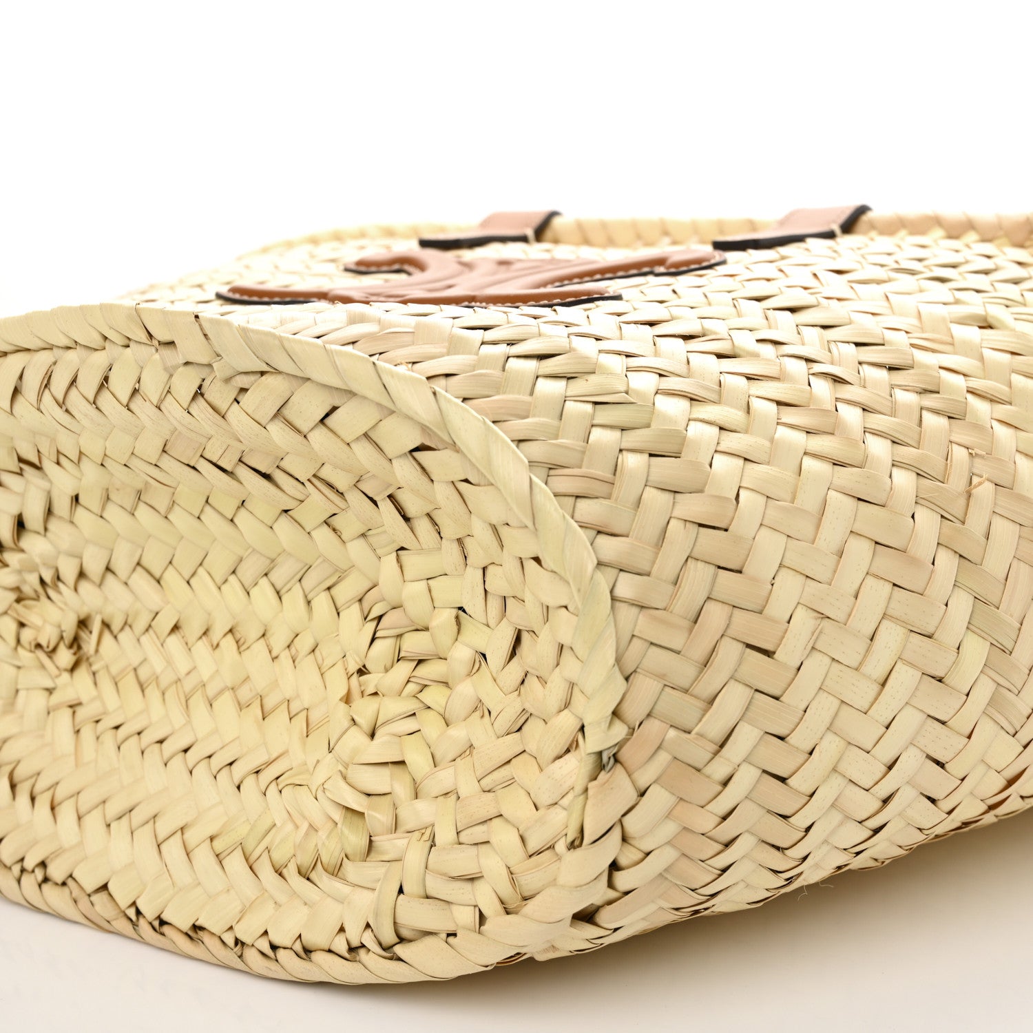 Celine Palm Leaf Calfskin Triomphe Teen Panier Tan 1731289