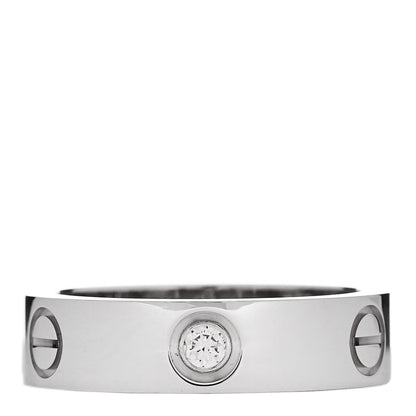 Cartier 18K White Gold 3 Diamond 5.5mm LOVE Ring 58 8.5 1 of 5
