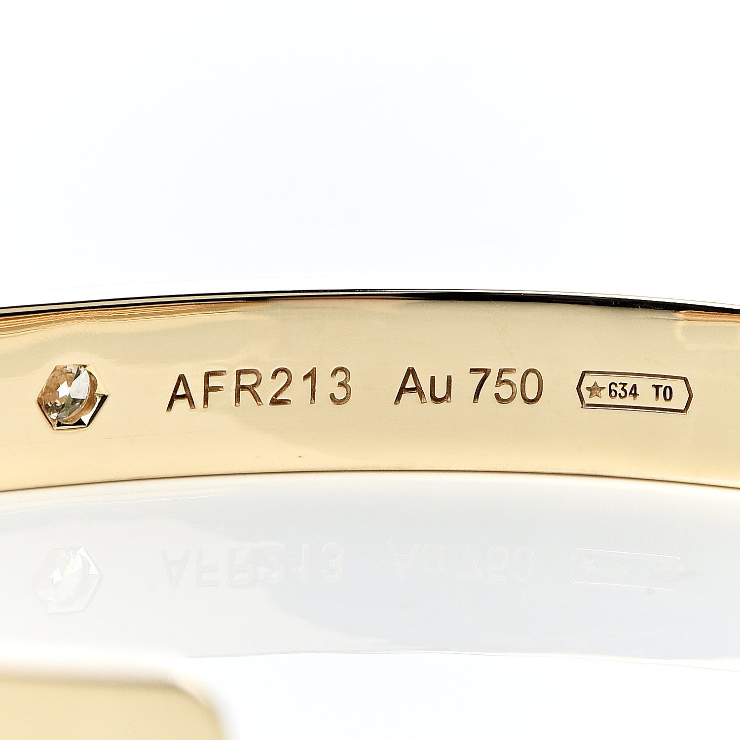 Cartier 18K Yellow Gold 1 Diamond LOVE Cuff Bracelet 16 5 of 6
