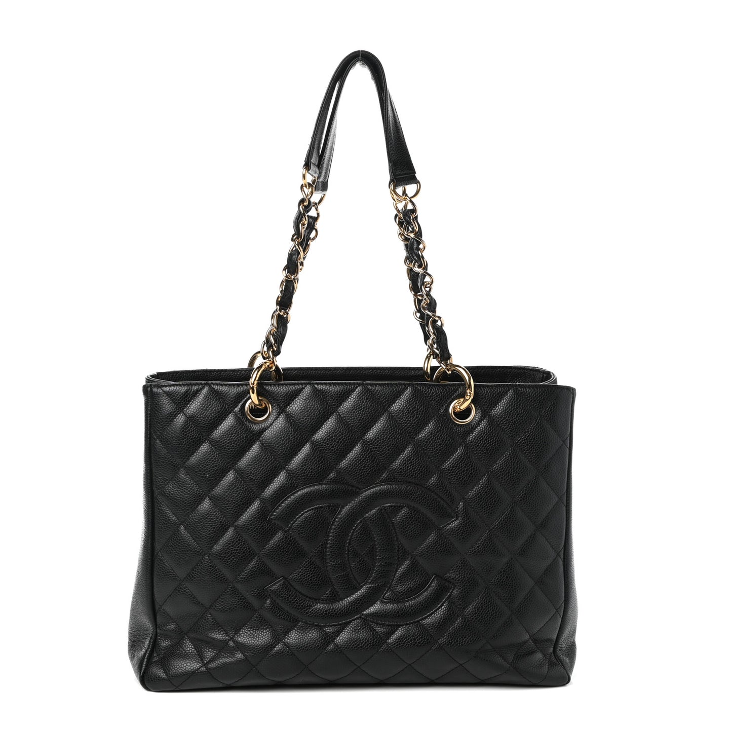 Caviar Quilted Grand Shopping Tote GST Black