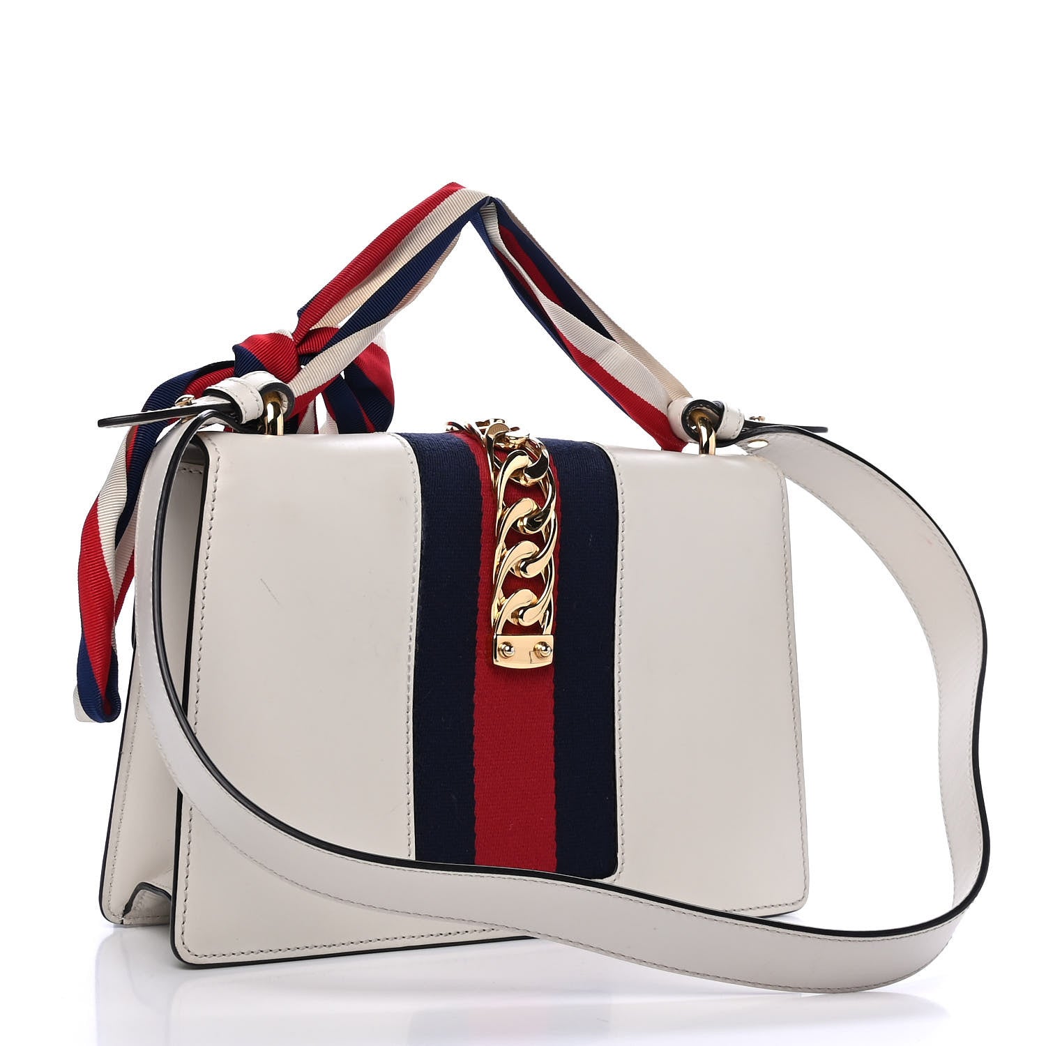 Gucci Calfskin Small Sylvie Shoulder Bag Off White 2 of 5