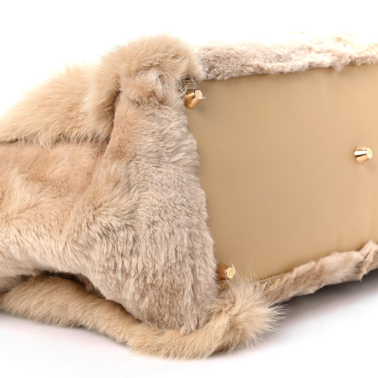 Fendi Fox Fur Sheepskin Elaphe Plexiglass FF Embossed XL Fendi