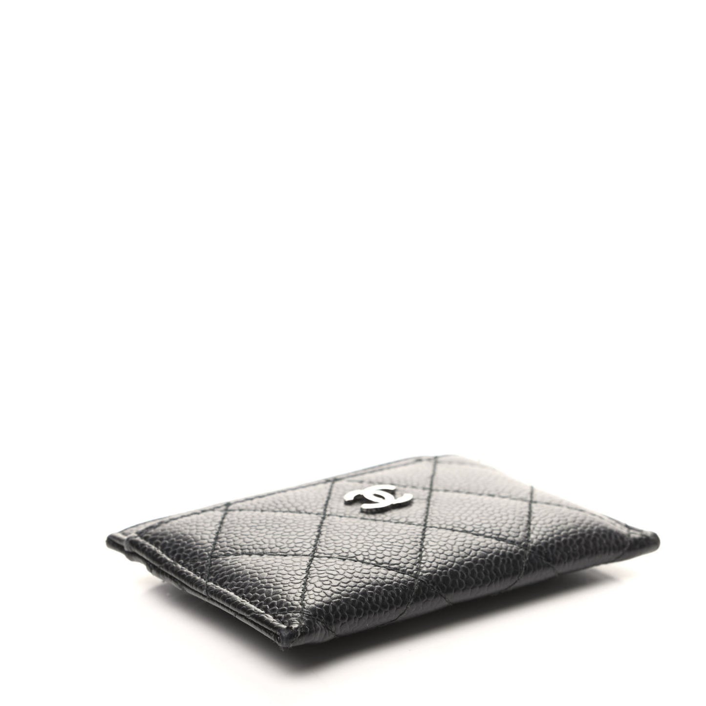Caviar Quilted Card Holder Black