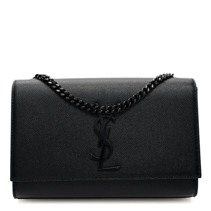 Saint Laurent Grain De Poudre Small Monogram Monochrome Kate Satchel Black 1 of 9