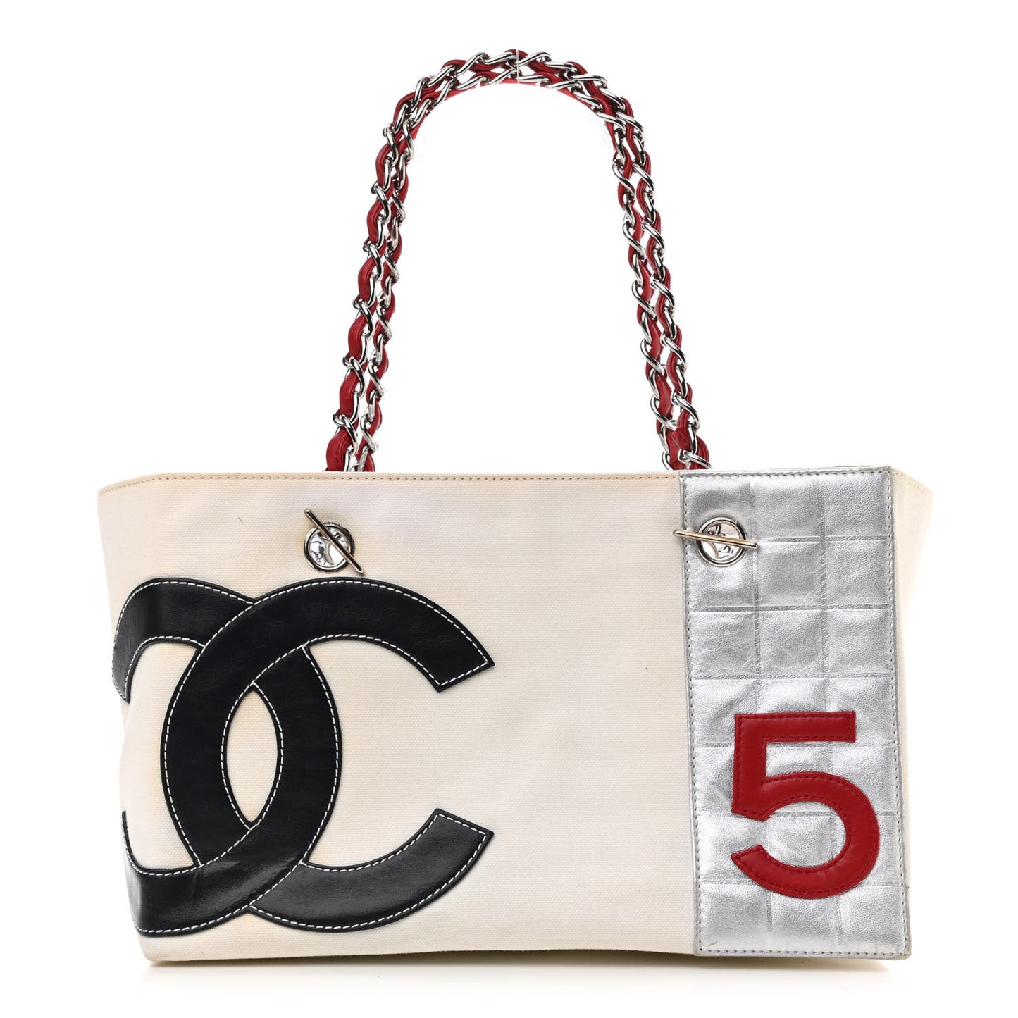 Canvas Foil N°5 Shopping Tote Beige