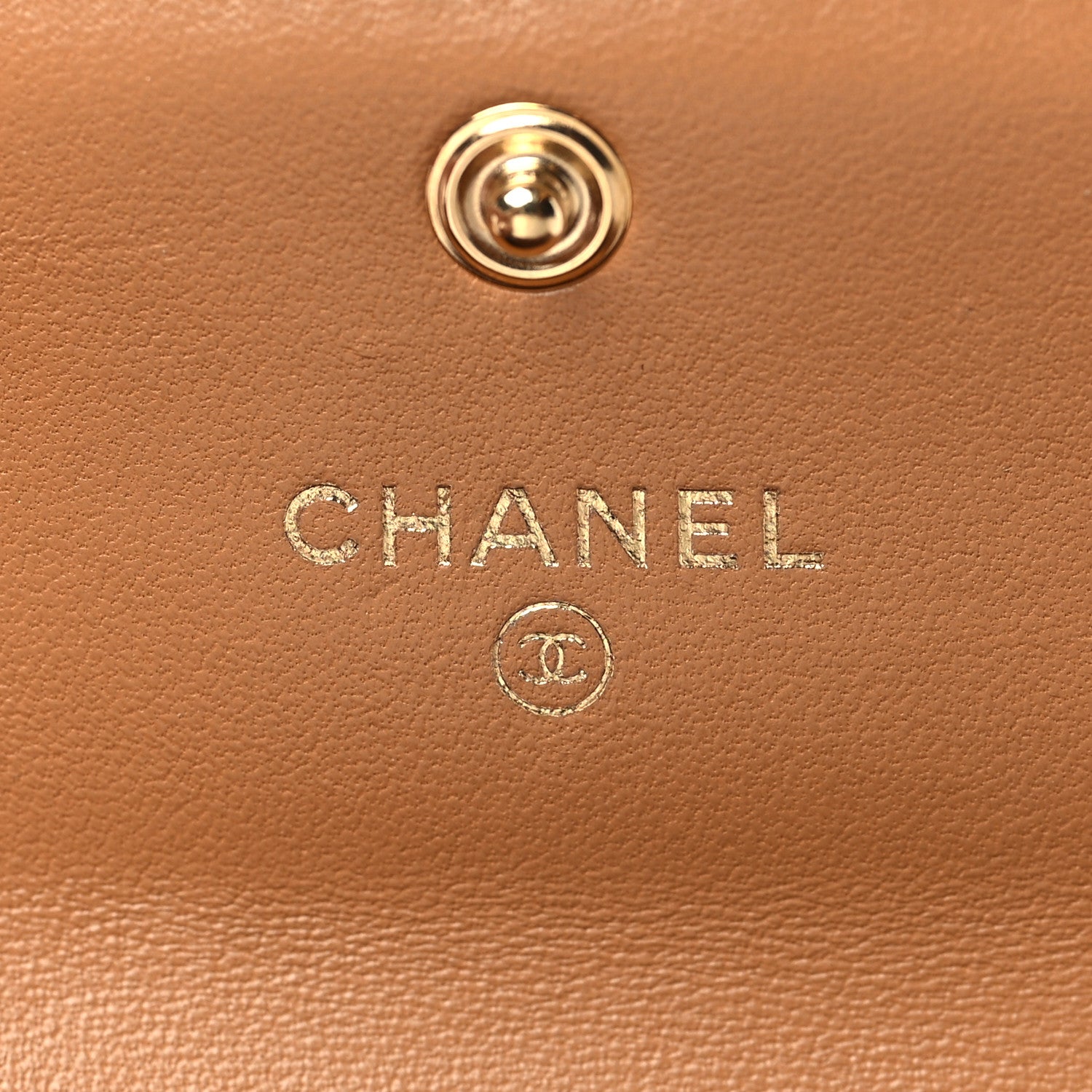 Chanel Lambskin Chevron Quilted Boy Card Holder Dark Beige 6 of 8