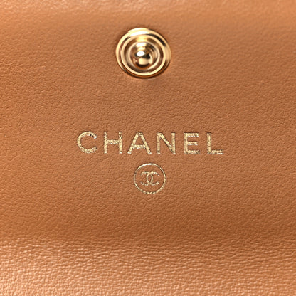 Chanel Lambskin Chevron Quilted Boy Card Holder Dark Beige 6 of 8