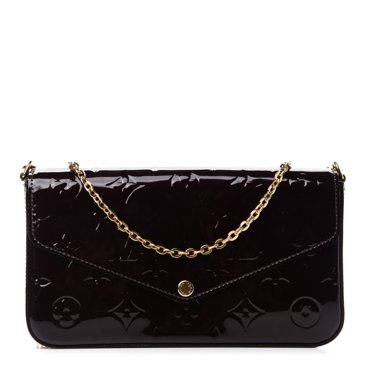 Louis Vuitton Vernis Pochette Felicie Chain Wallet Amarante 1 of 11