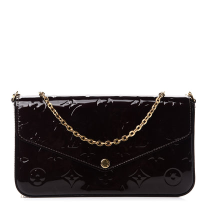 Louis Vuitton Vernis Pochette Felicie Chain Wallet Amarante 1 of 11