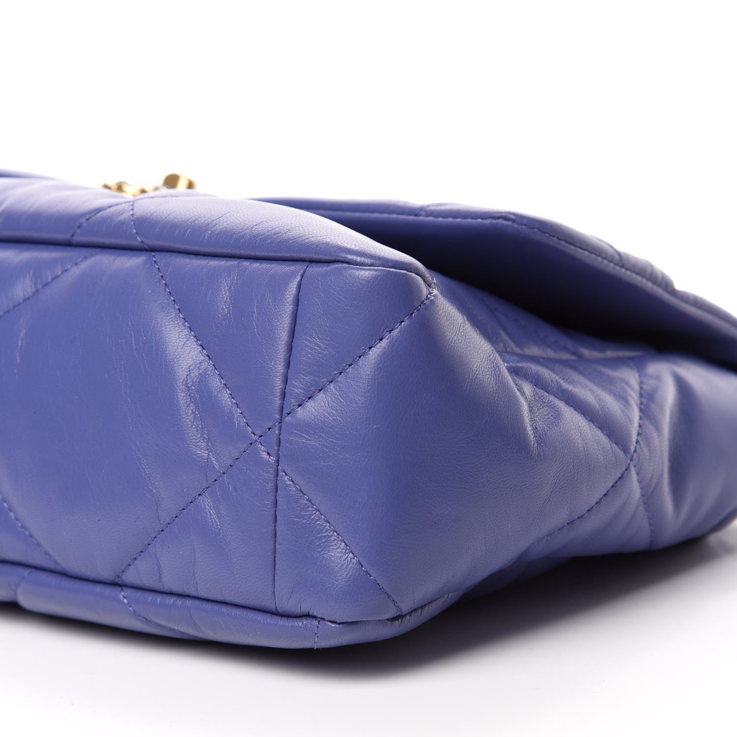 Chanel Shiny Goatskin Quilted Large Chanel 19 Flap Blue 7 of 11