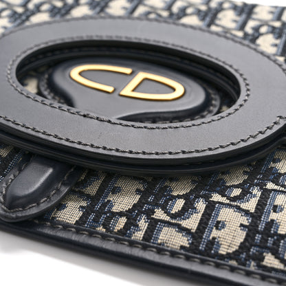 Christian Dior Oblique Fold Over Clutch Blue 9 of 12