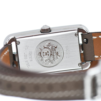 Hermes Stainless Steel Swift 20mm Nantucket Double Tour Quartz Watch Etoupe 3 of 5