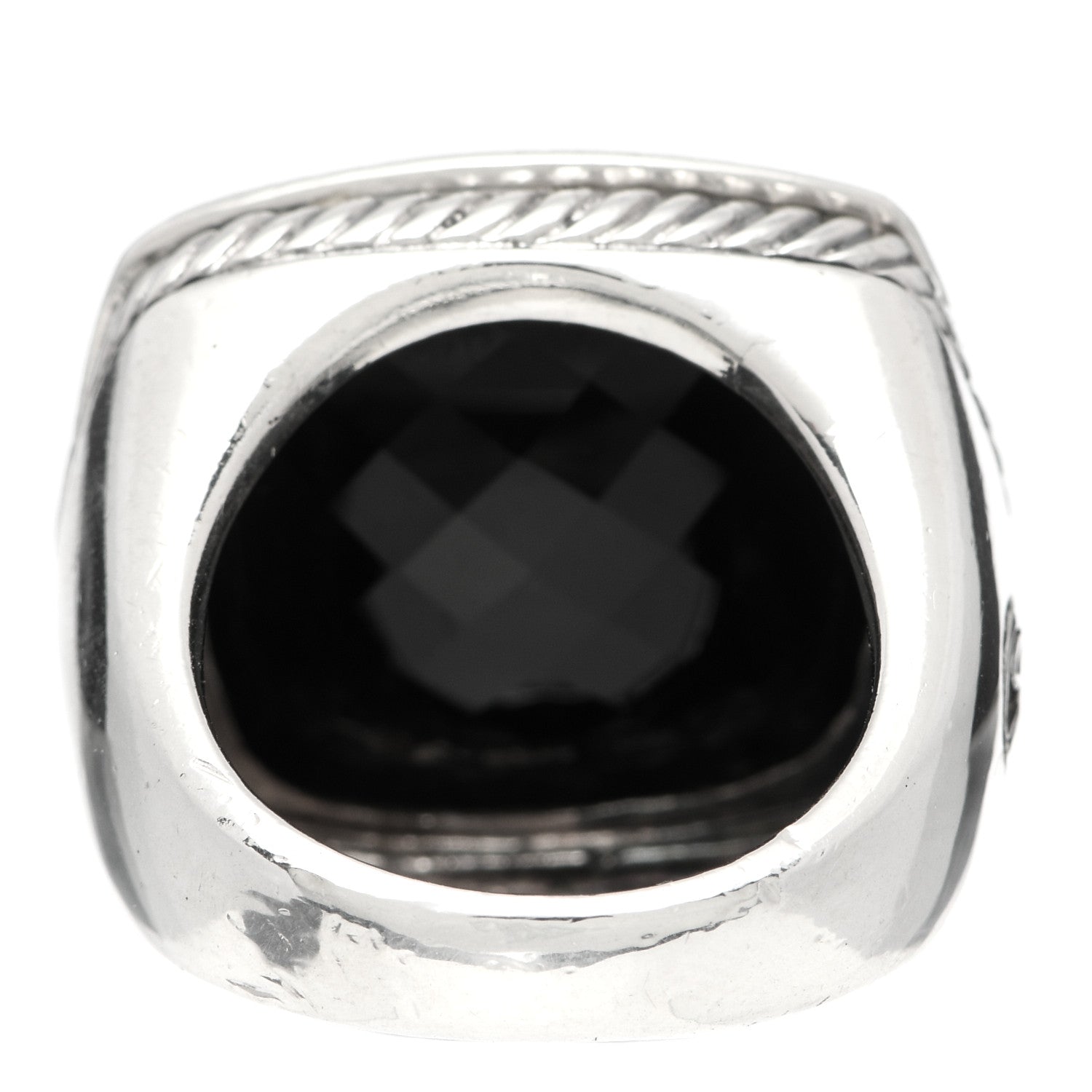 David Yurman Sterling Silver Diamond Black Onyx 20mm Albion Statement Ring 56 7.5 4 of 5