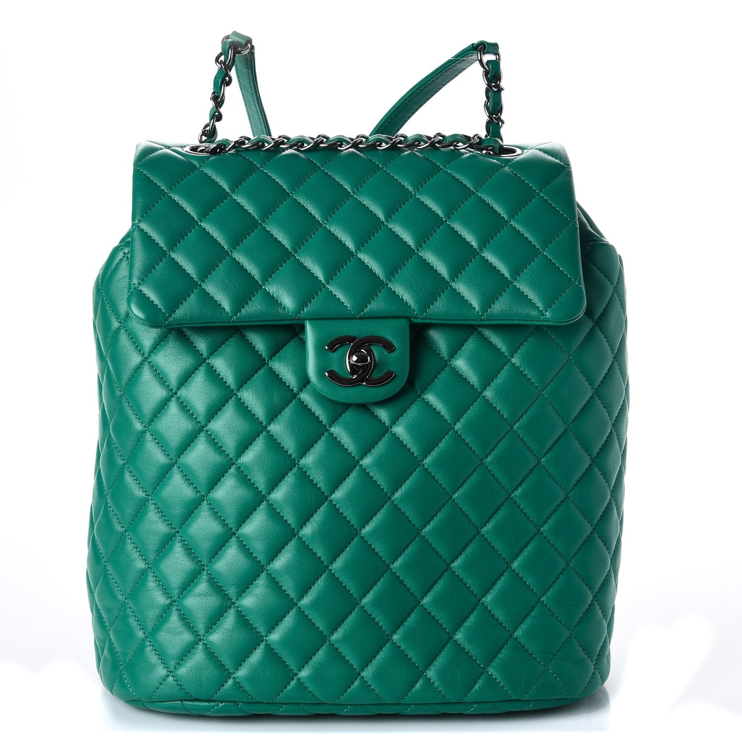 Chanel Calfskin Quilted Large Urban Spirit Backpack Green 1 of 8