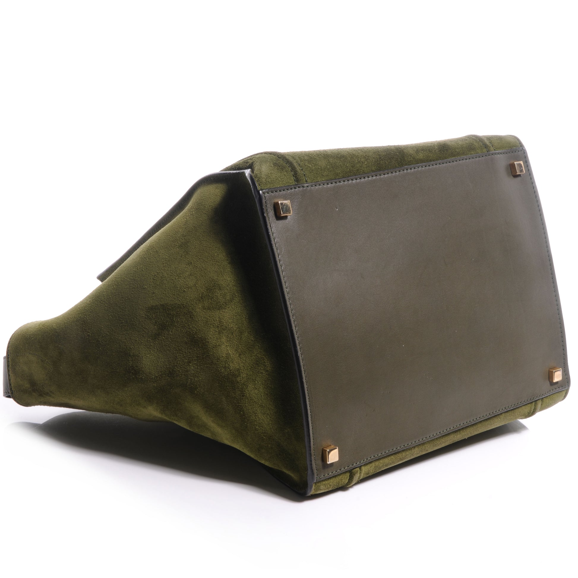 Celine Suede Medium Phantom Luggage Olive 4 of 10