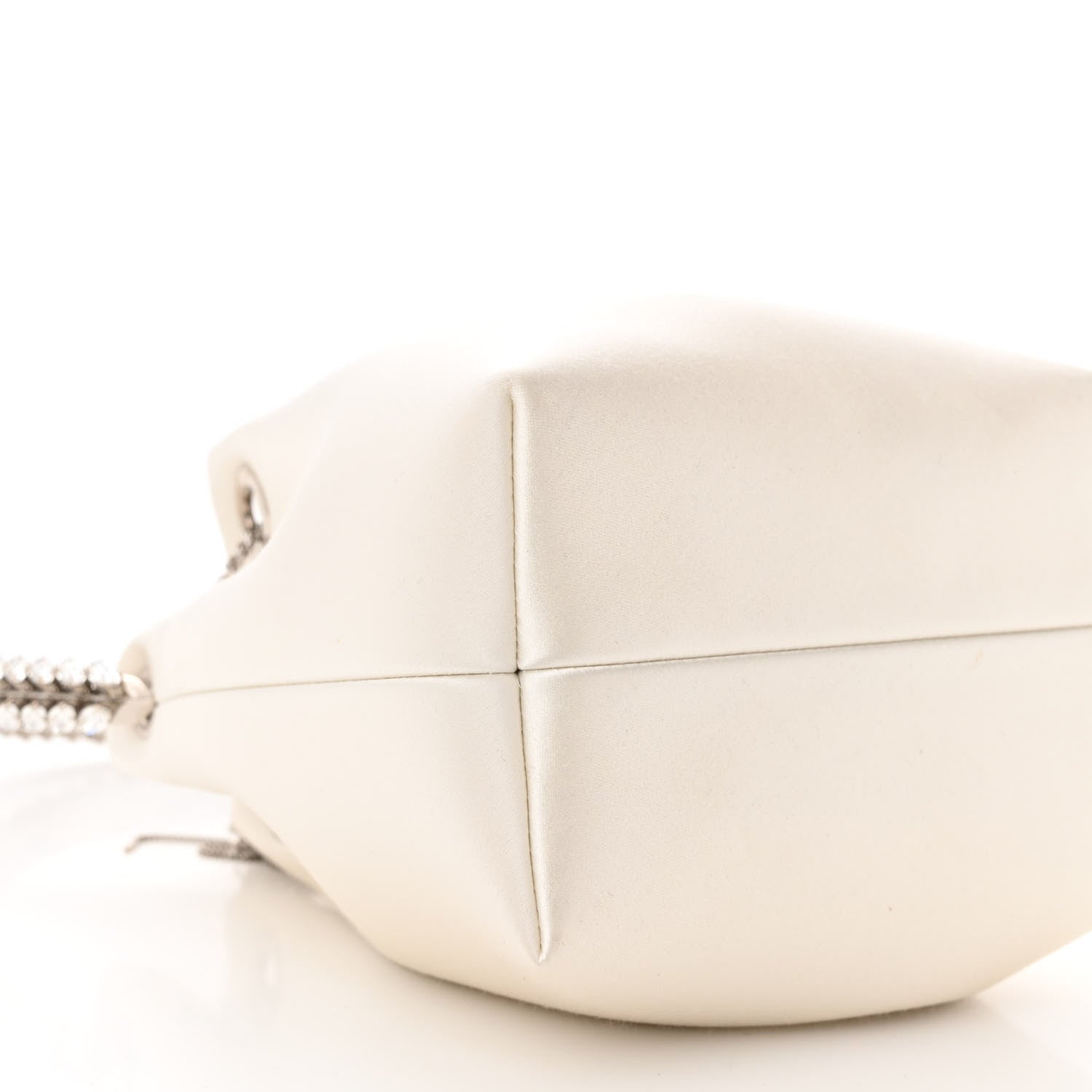Jimmy Choo Satin Crystal Embellished Top Handle Bon Bon Bag Ivory 10 of 11