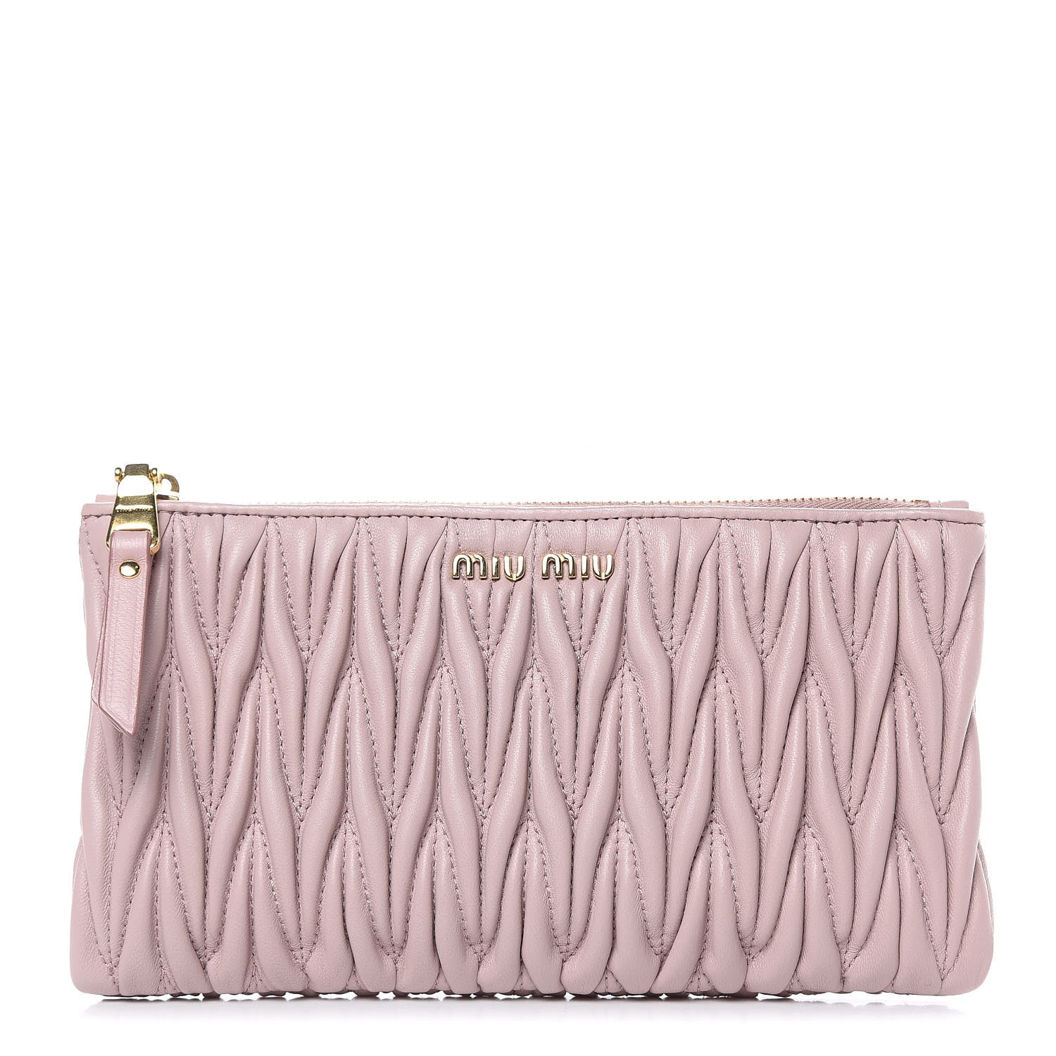 Miu Miu Nappa Matelasse Clutch Mughetto 1 of 8