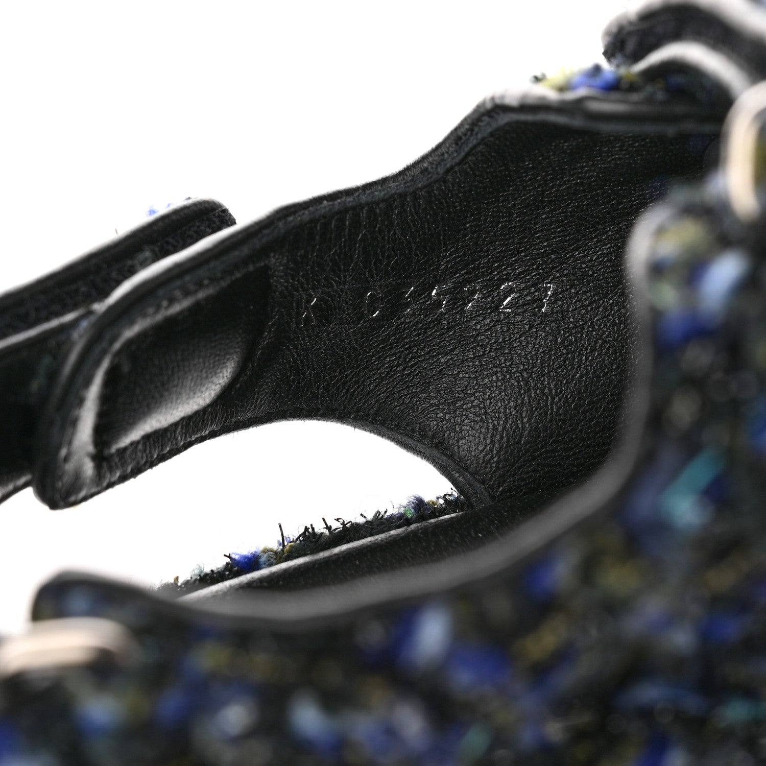 Chanel Iridescent Tweed Velcro Dad Sandals 36.5 Navy Blue Multicolor 8 of 14