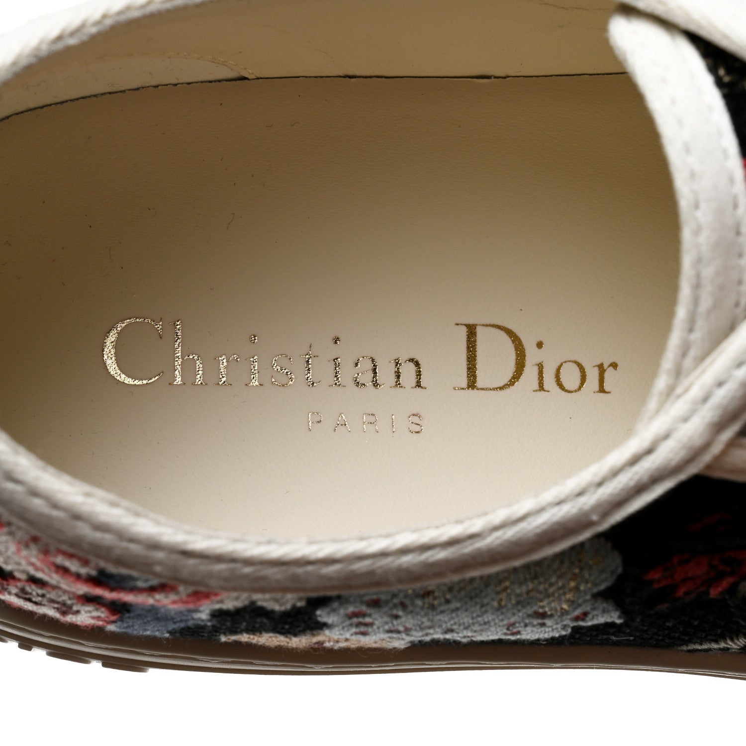 Christian Dior Cotton Floral Pop Embroidered Walk'N'Dior Low Top Sneakers 38 Red Multicolor 7 of 9