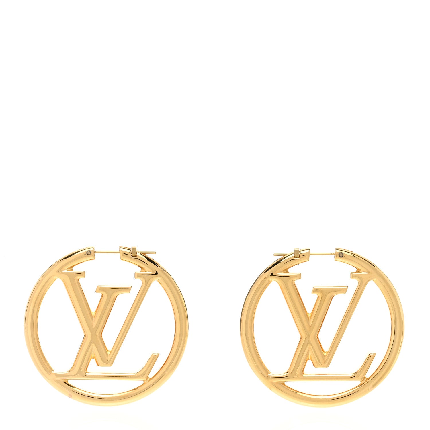 Louis Vuitton Metal Louise Hoop Earrings Gold 1 of 5