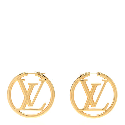 Louis Vuitton Metal Louise Hoop Earrings Gold 1 of 5