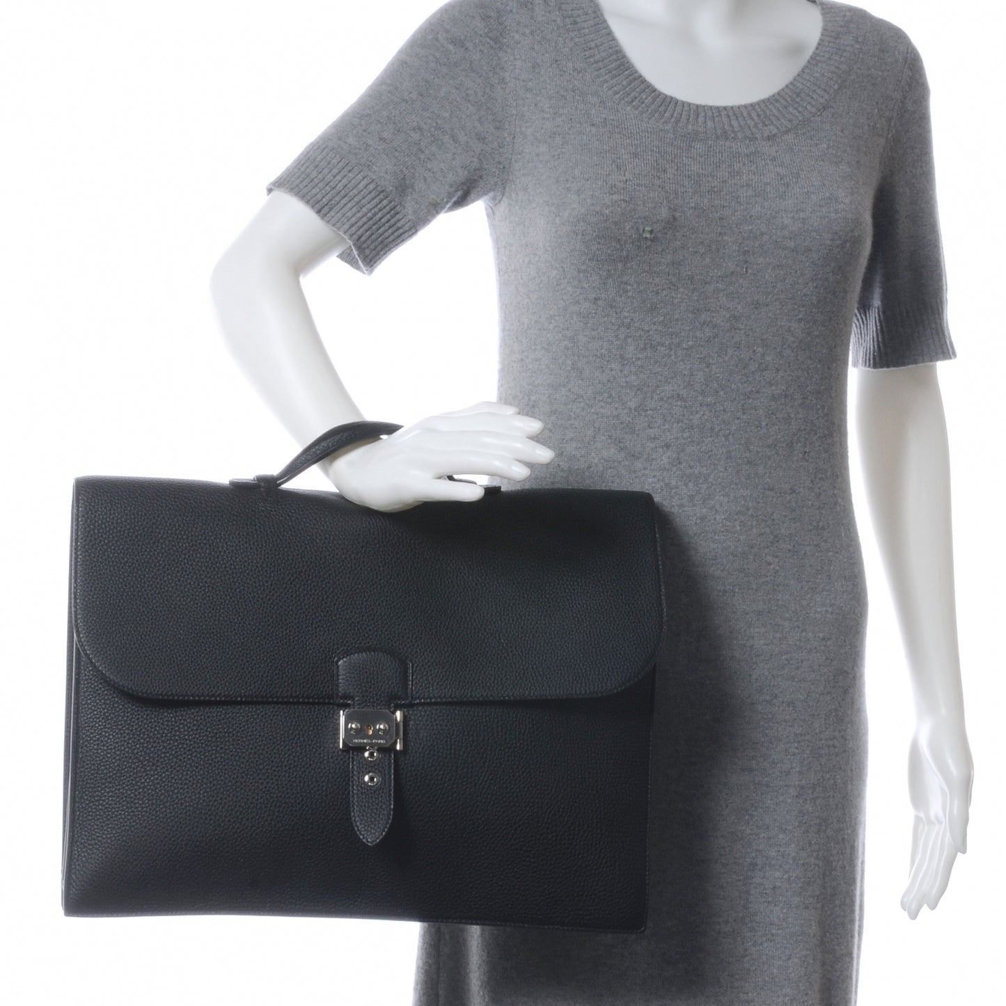 Veau Togo Sac a Depeche 41 Serviette Briefcase Black