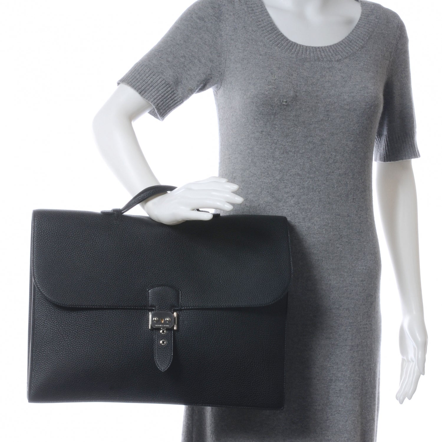 Hermes Veau Togo Sac a Depeche 41 Serviette Briefcase Black 2 of 8