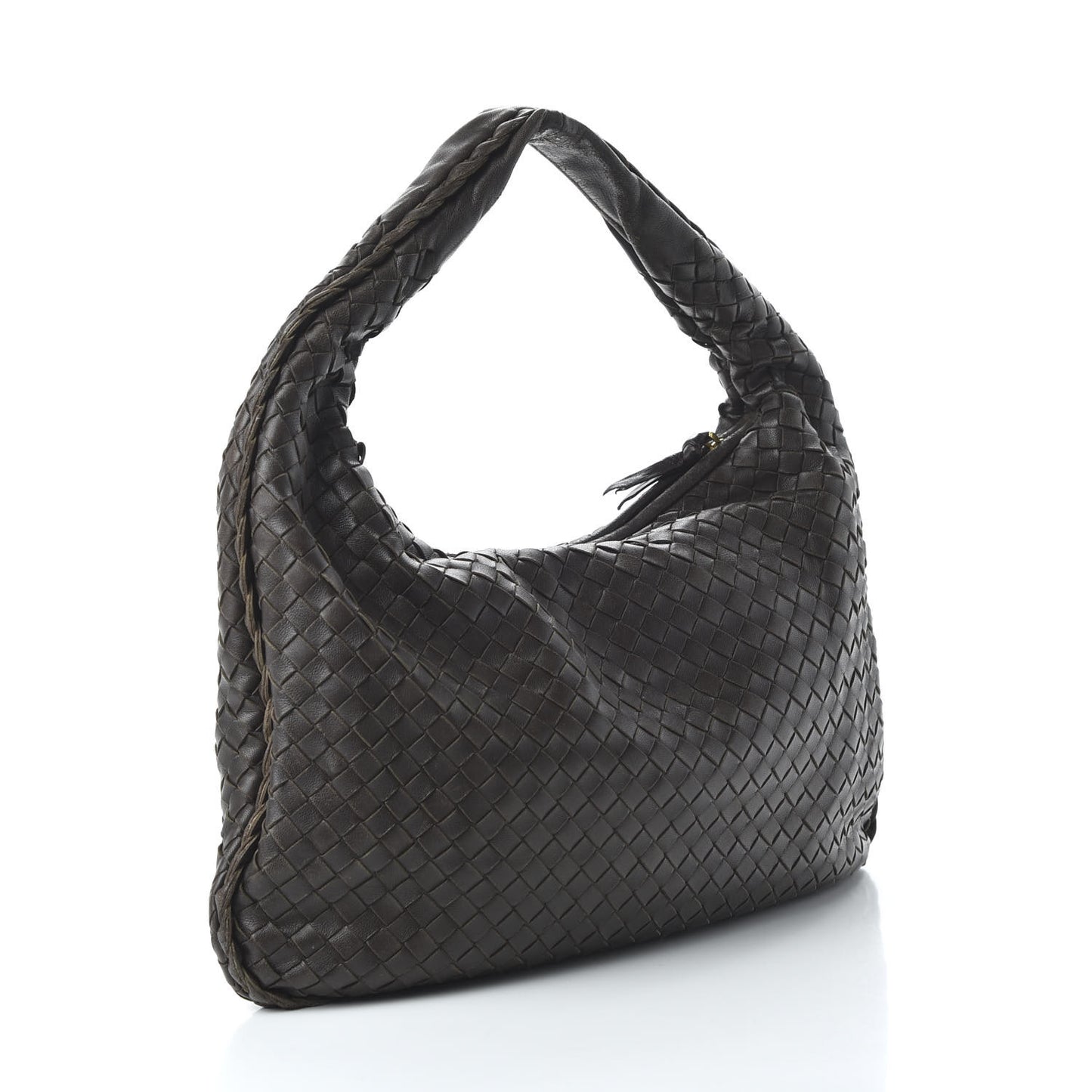 Nappa Intrecciato Medium Veneta Hobo Ebano