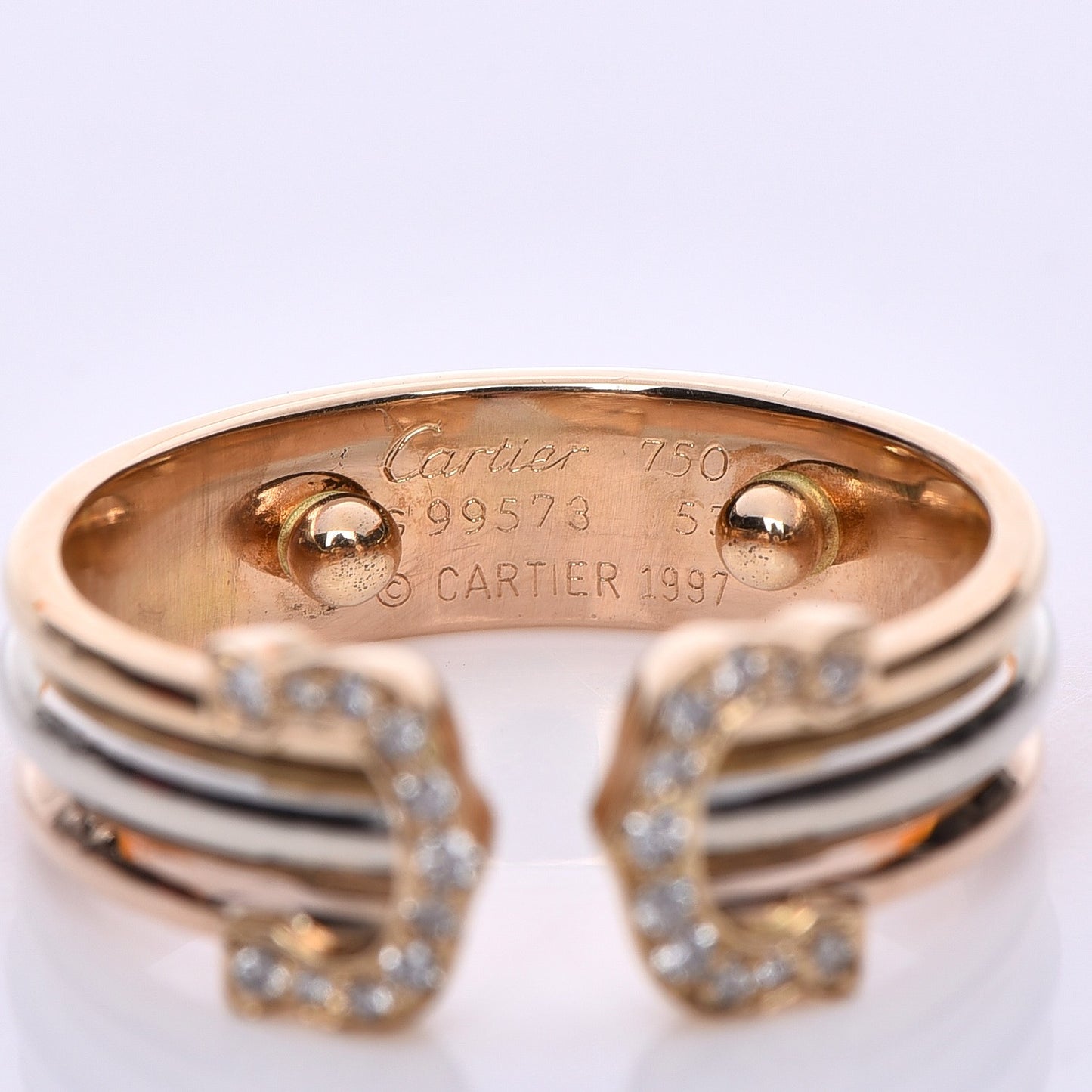 18K Pink Yellow White Gold Diamond C De Ring 55 7