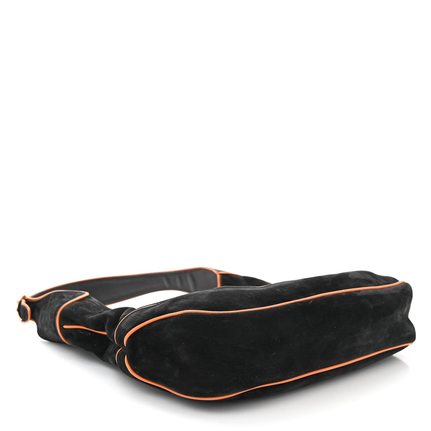 Nubuck Medium New Jackie Shoulder Bag Black Orange