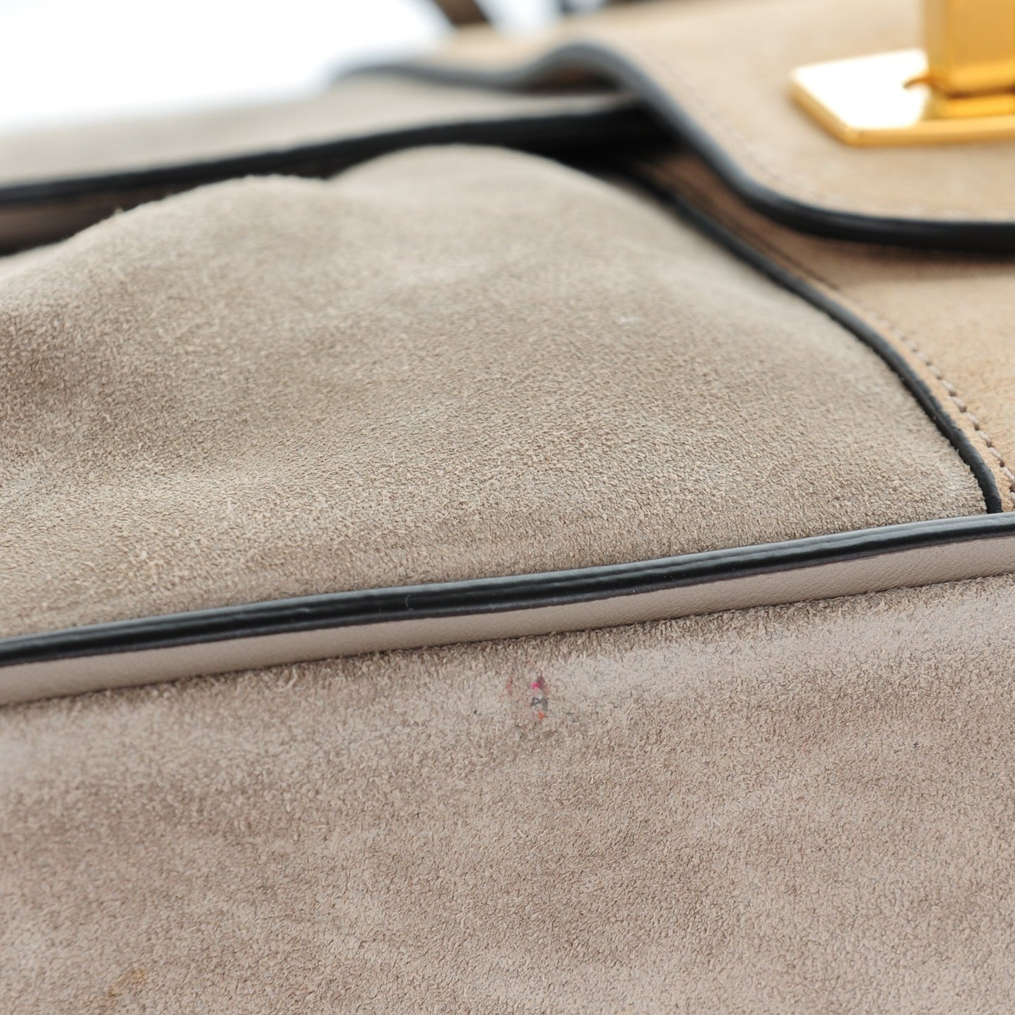 Suede Calfskin Small Lexa Shoulder Bag Motty Grey