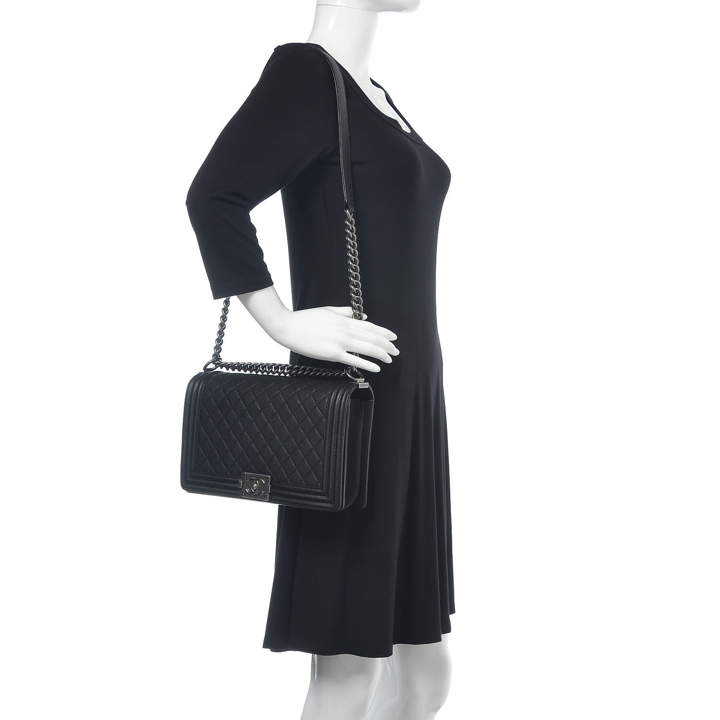 Caviar Quilted New Medium Boy Flap Black