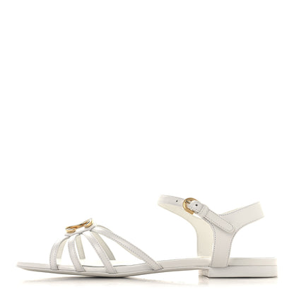 Chanel Lambskin Crystal CC Sandals 37 White 1 of 9
