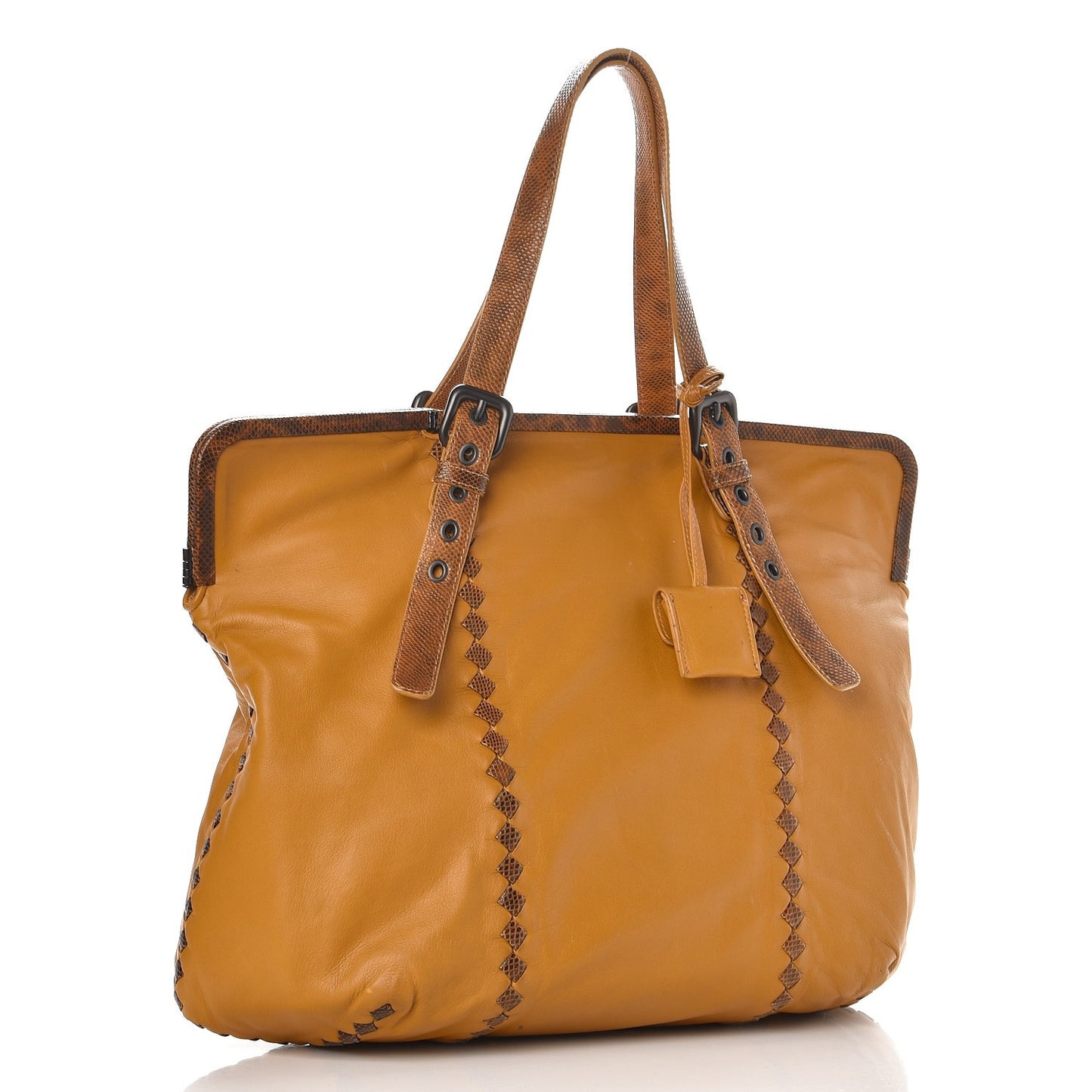 Nappa Lizard Intrecciato Frame Tote Resina