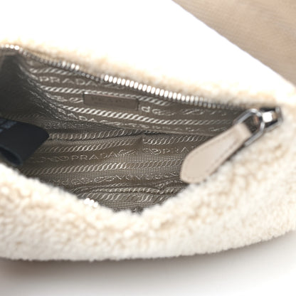 Prada Shearling Mini Re-Edition 2000 Bag Ecru 5 of 10