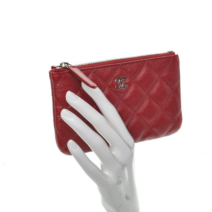 Chanel Caviar Quilted Small Cosmetic Case Dark Red 2 of 7