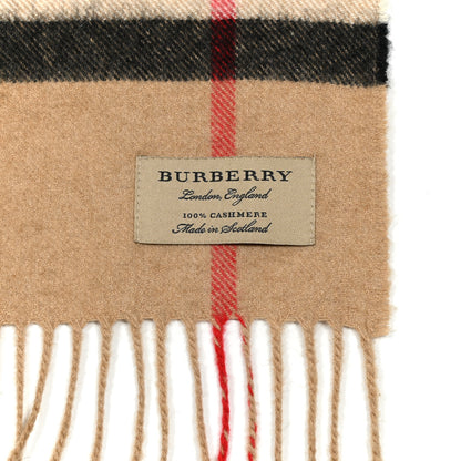 Burberry Cashmere Giant Check Fringe Scarf Camel 3 of 4