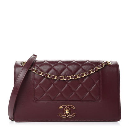 Chanel Sheepskin Quilted Vintage Mademoiselle Flap Dark Red 1 of 15