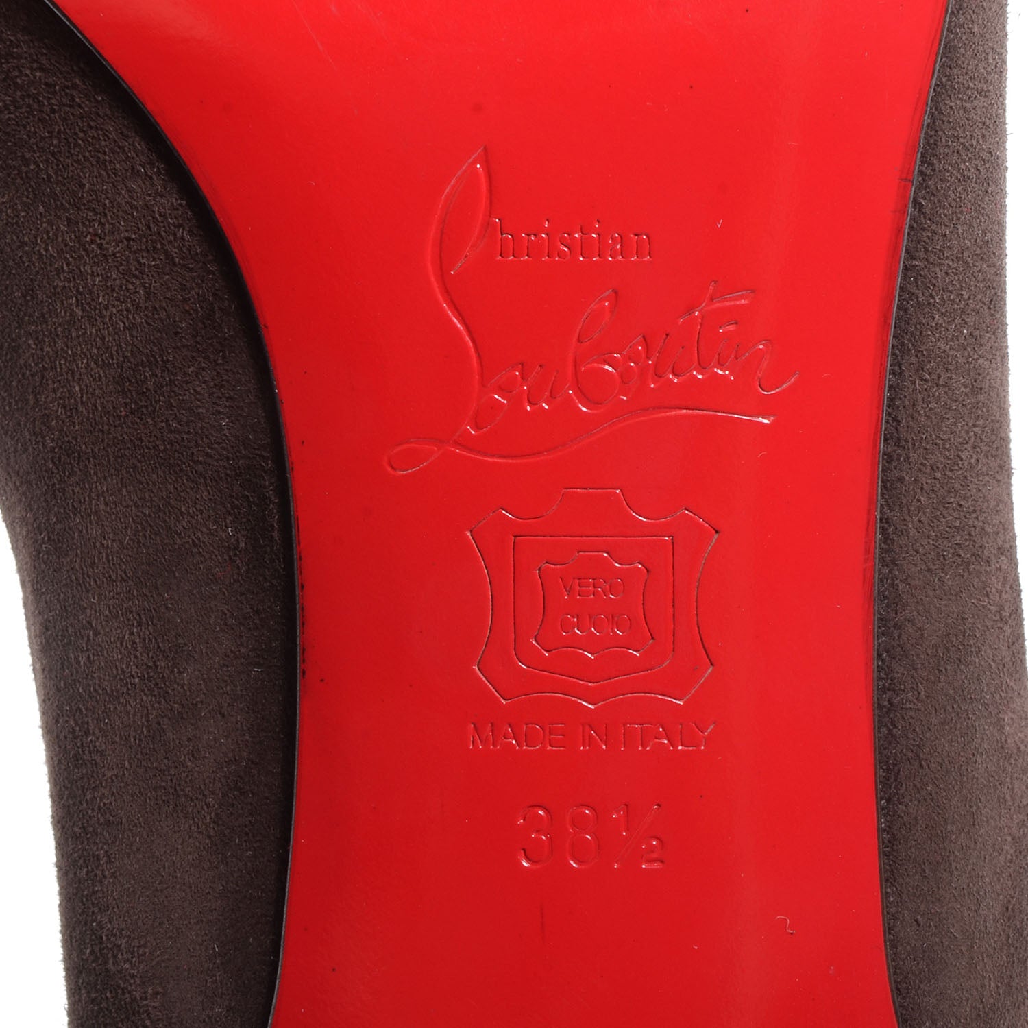 Christian Louboutin Suede Bourge 50 Tall Boots 38.5 Brown 5 of 6