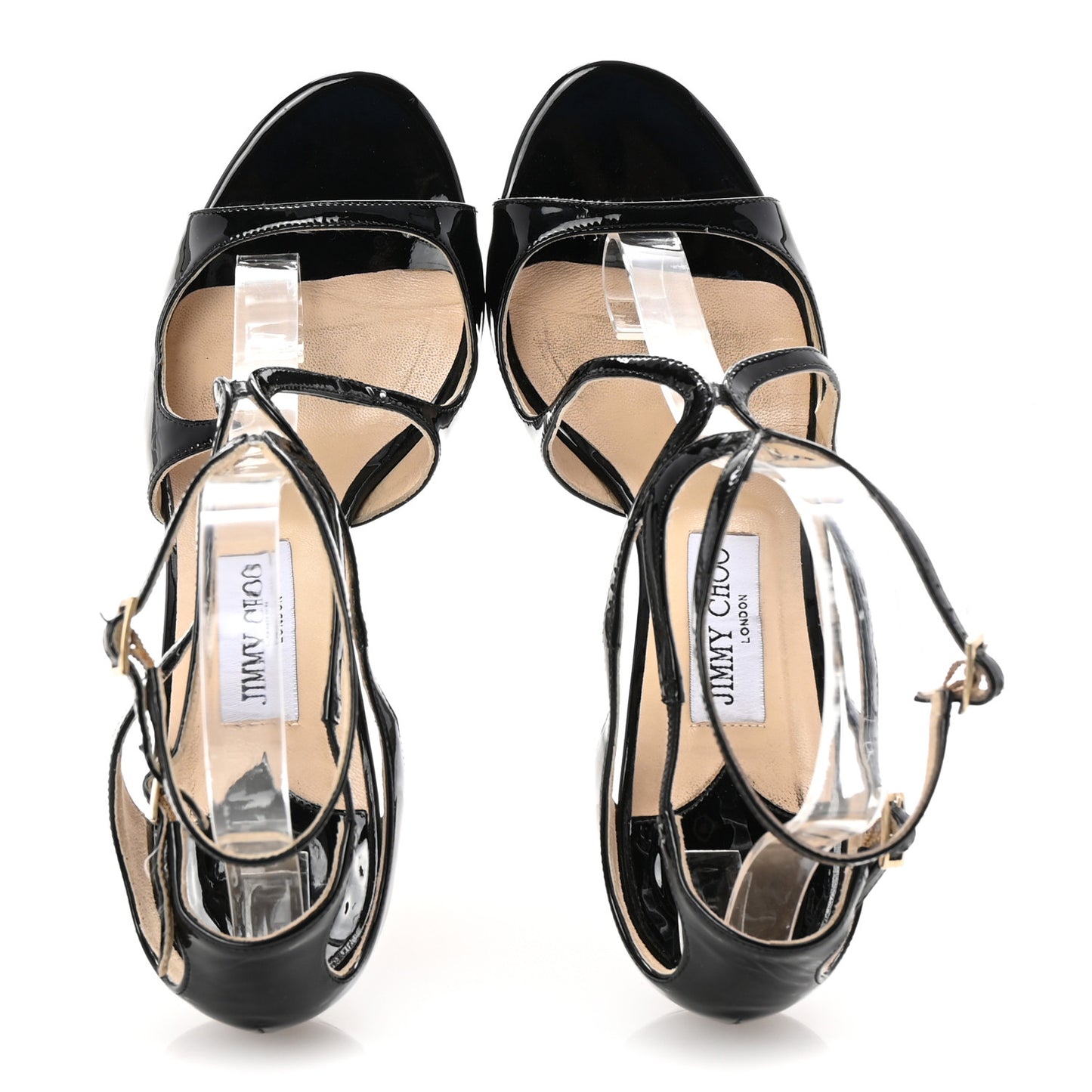 Patent Azia 75 Strap Sandals 39.5 Black