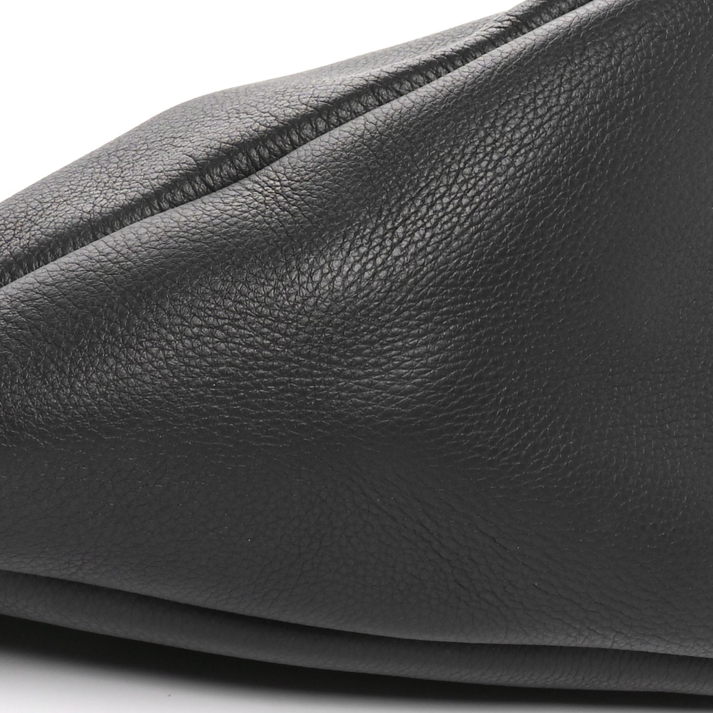 Grained Calfskin Large Slouchy Banana Bag Black