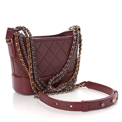 Chanel Aged Calfskin Quilted Small Gabrielle Hobo Burgundy 2 of 8