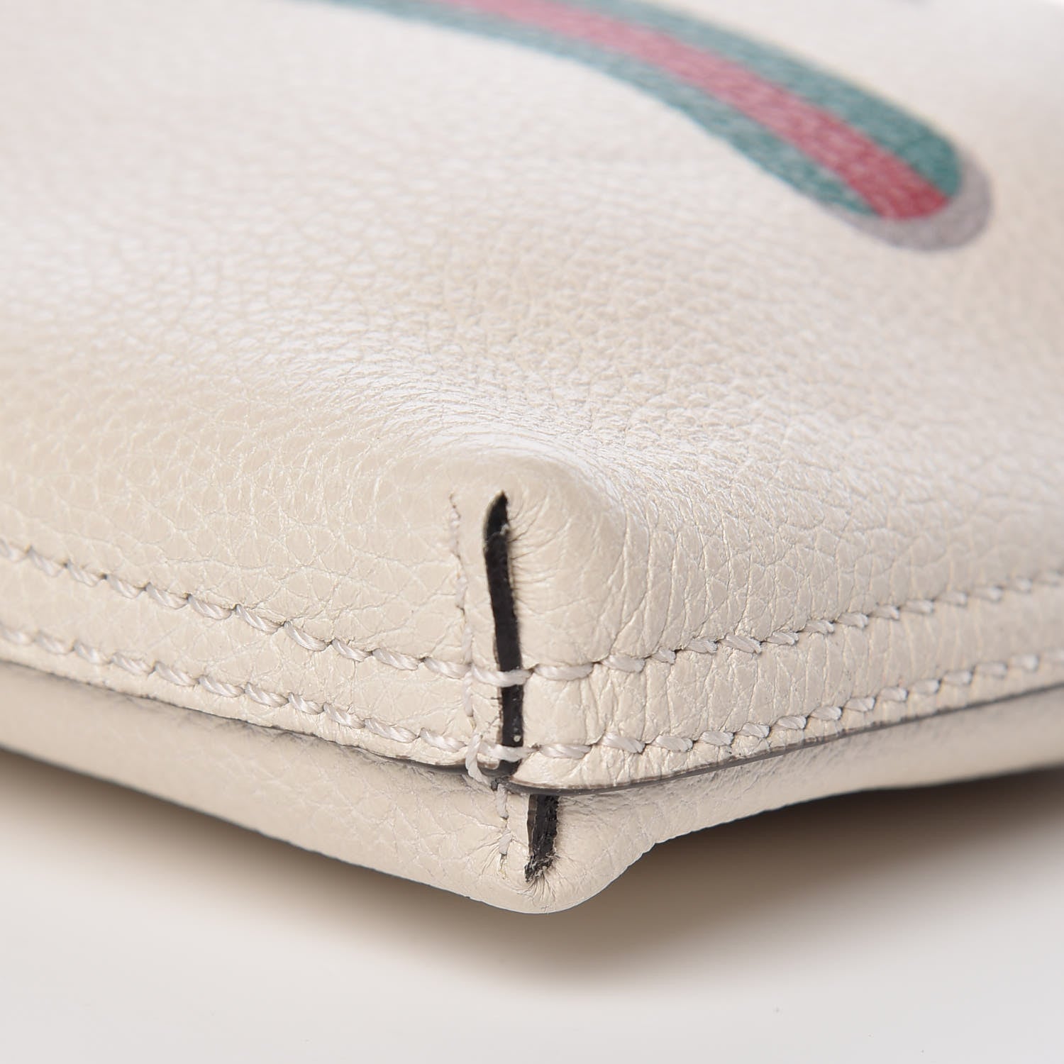 Gucci Pebbled Calfskin Medium Logo Portfolio Clutch White 9 of 11