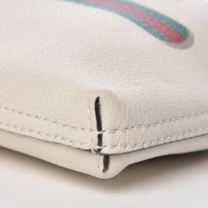 Gucci Pebbled Calfskin Medium Logo Portfolio Clutch White 9 of 11