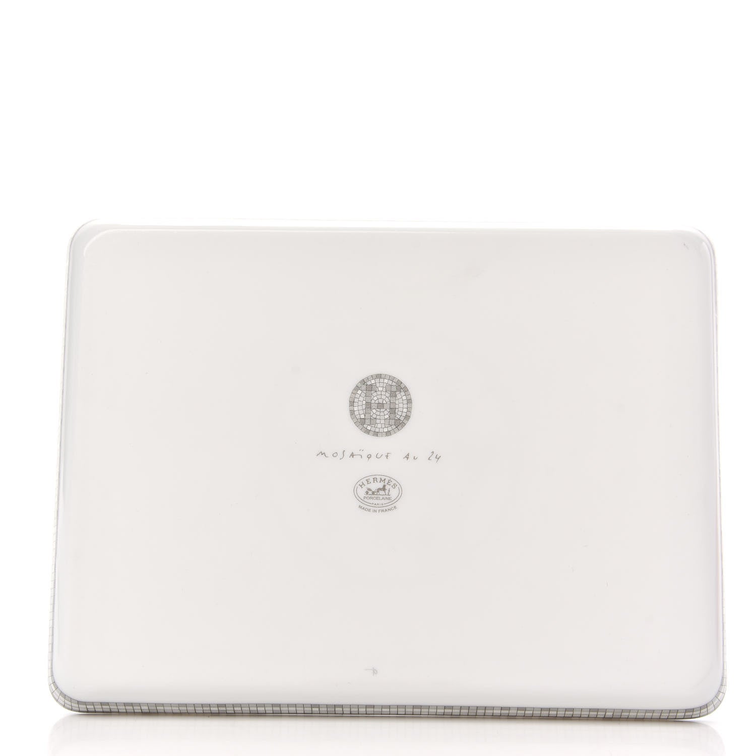 Hermes Porcelain Mosaique Au 24 Sushi Plate Platine 3 of 7