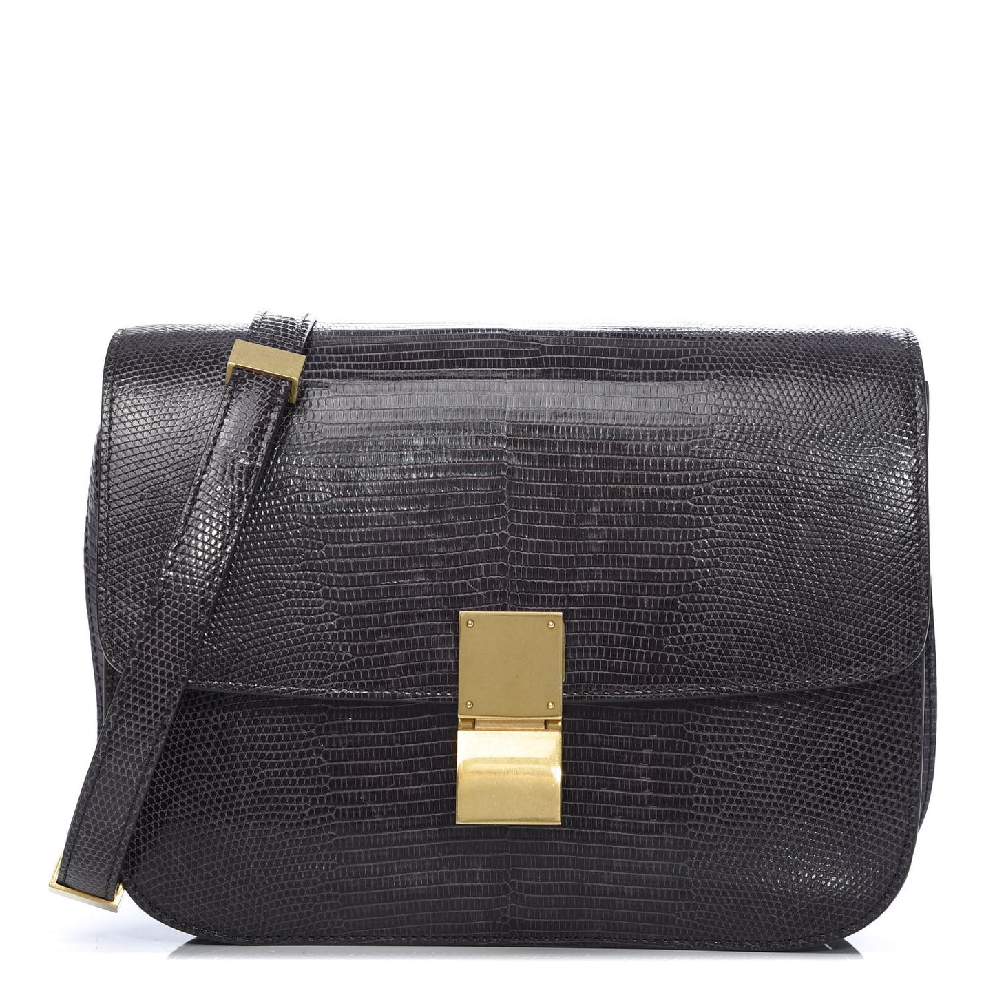 Lizard Medium Classic Box Flap Bag Velvet
