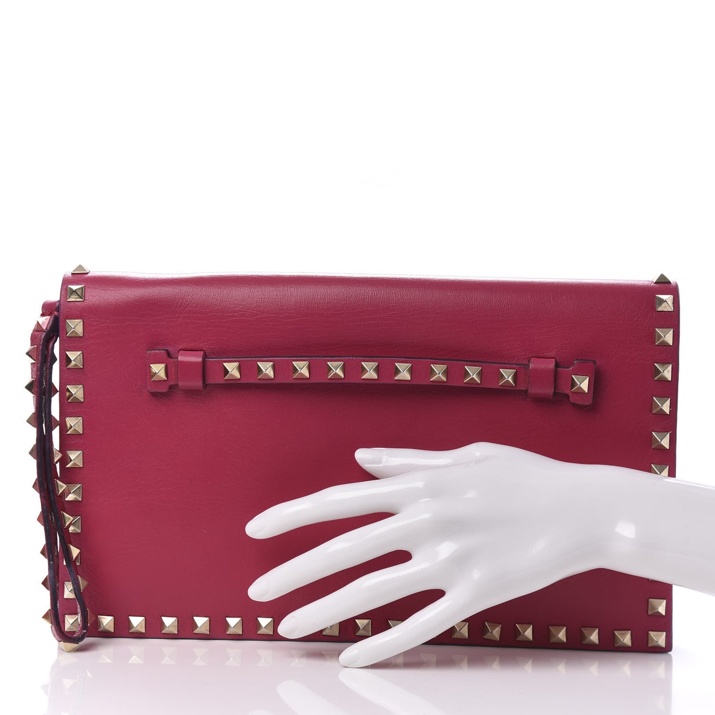 Nappa Rockstud Wristlet Clutch Cyclamin