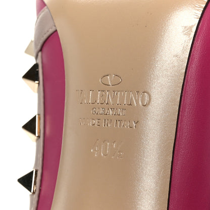 Valentino Garavani Calfskin Nappa Rockstud Ankle Strap 100mm Pumps 40.5 Deep Cyclamin Poudre 8 of 10