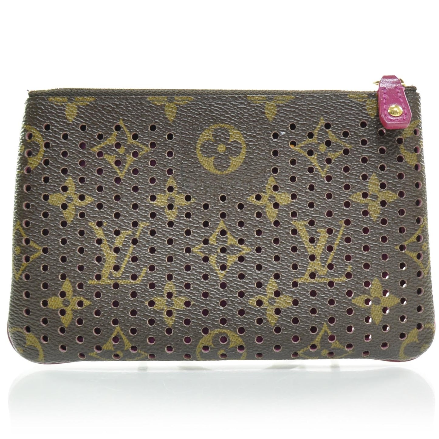 Monogram Perforated Pochette Plat Fuchsia